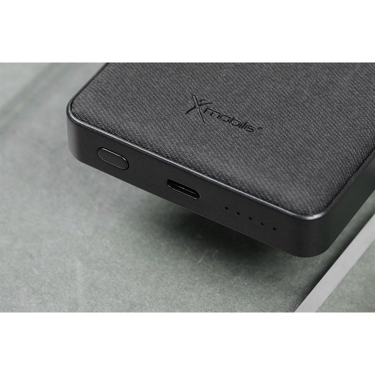 Pin sạc dự phòng Polymer 10000mAh Không dây Magnetic Type C PD QC3.0 20W Xmobile PowerLite P181P Đen