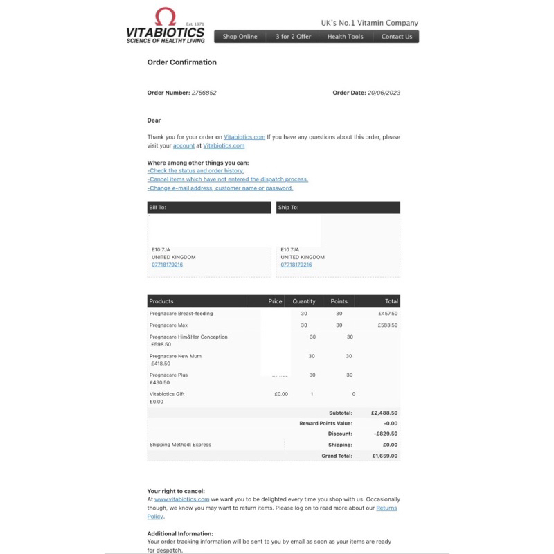 Vitamin bú Pregnacare Breastfeeding UK Anh Quốc, dành cho phụ nữ sau sinh và cho con bú