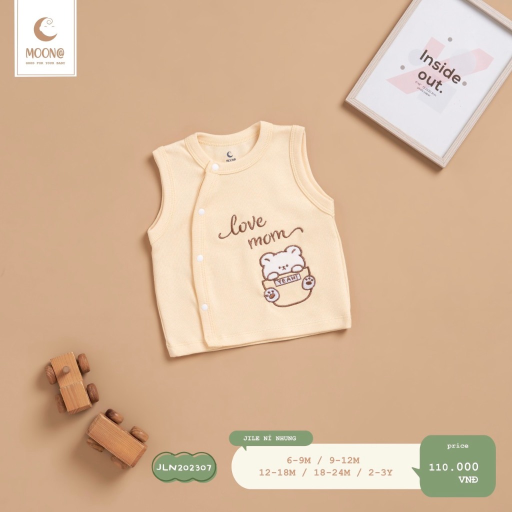 Áo gile cho bé Moon vải nỉ nhung dày giữ nhiệt M2307