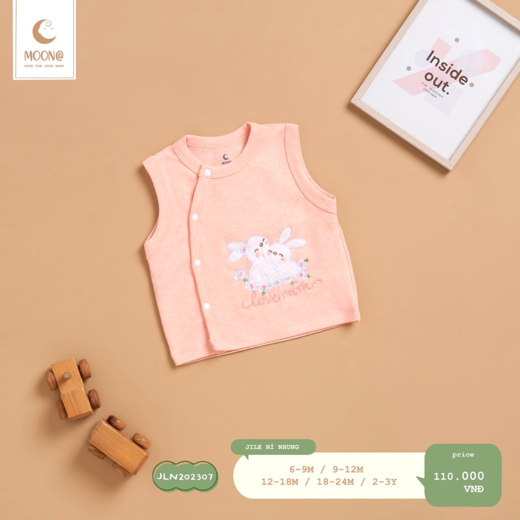 Áo gile cho bé Moon vải nỉ nhung dày giữ nhiệt M2307