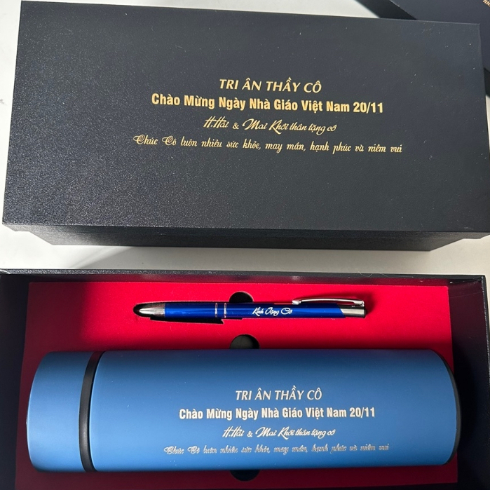Giftset - Bộ Quà Tặng  khắc tên , in logo TRI ÂN ThẦY CÔ