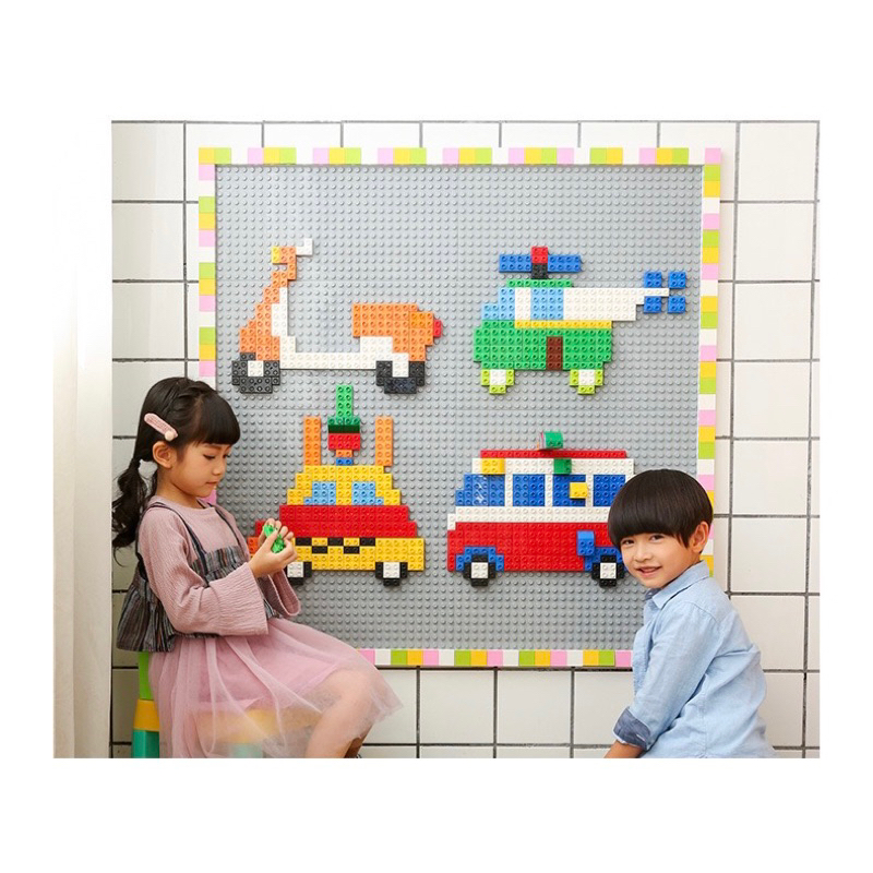 Bộ Đồ Chơi Xếp Hình Gắn Tường Cho Bé, Kích Thước 102x102cm, Gồm 8 Tấm Đế Lắp Ráp Dán Tường, Hãng Feelo