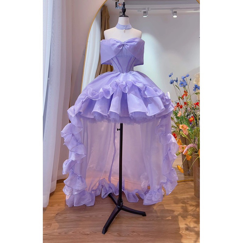 Siêu Phẩm Đầm Váy Công Chúa Voan Tơ Thiết Kế Hai Lớp Kèm Áo Choàng Phong Cách Sang Trọng Ngọt Ngào