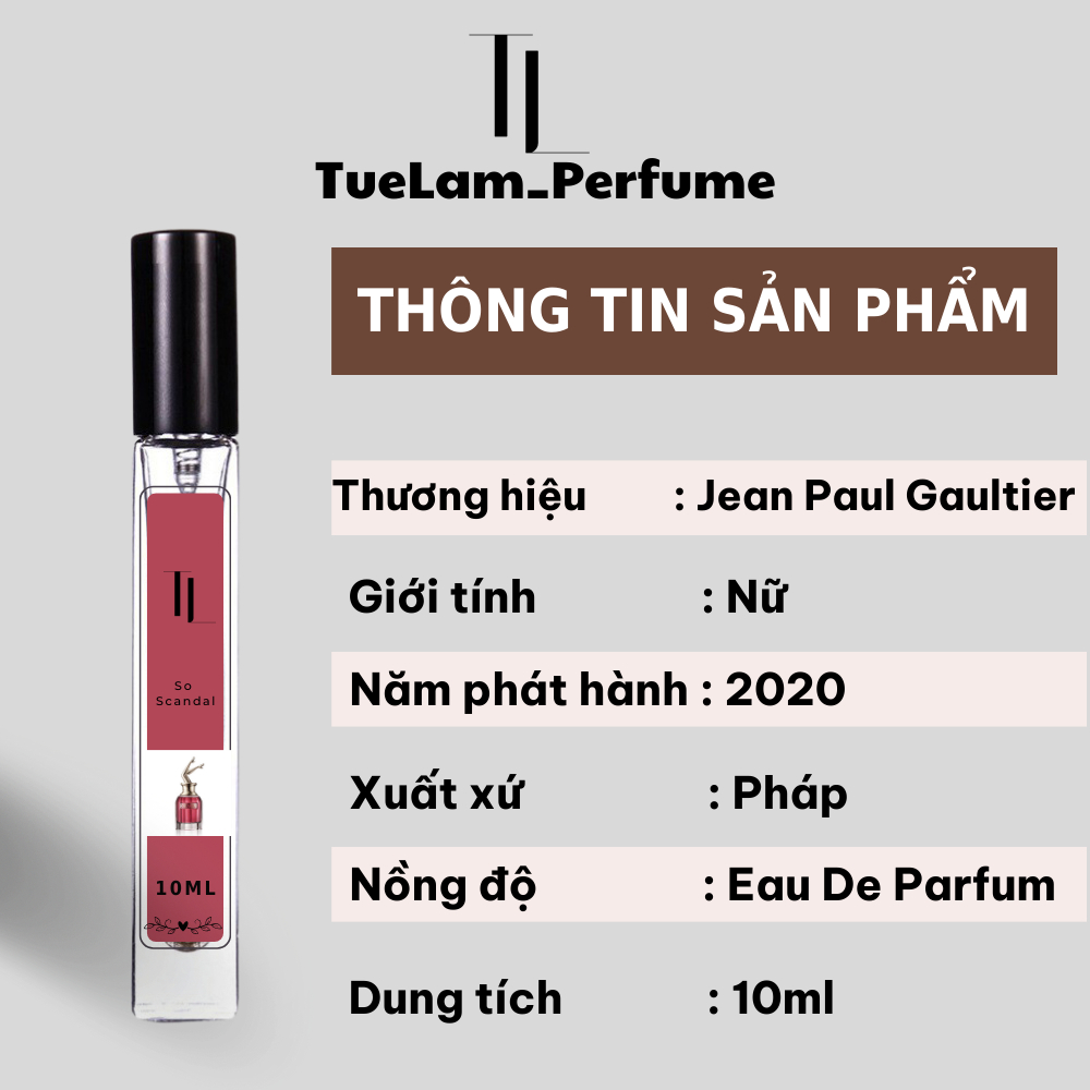 Nước hoa nữ JPG So scandal ngọt ngào, quyến rũ chiết 10ml - Tuelam Perfume