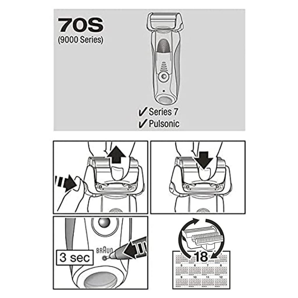 Đầu, Màng Cho Máy Cạo Râu Điện Braun Series 7 | 70B 70S