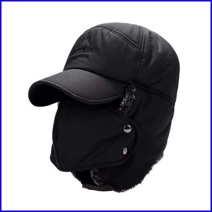 Mũ nam lót lông Mũ Lưỡi Trai Lót Lông Trùm Tai Kèm Khẩu trang