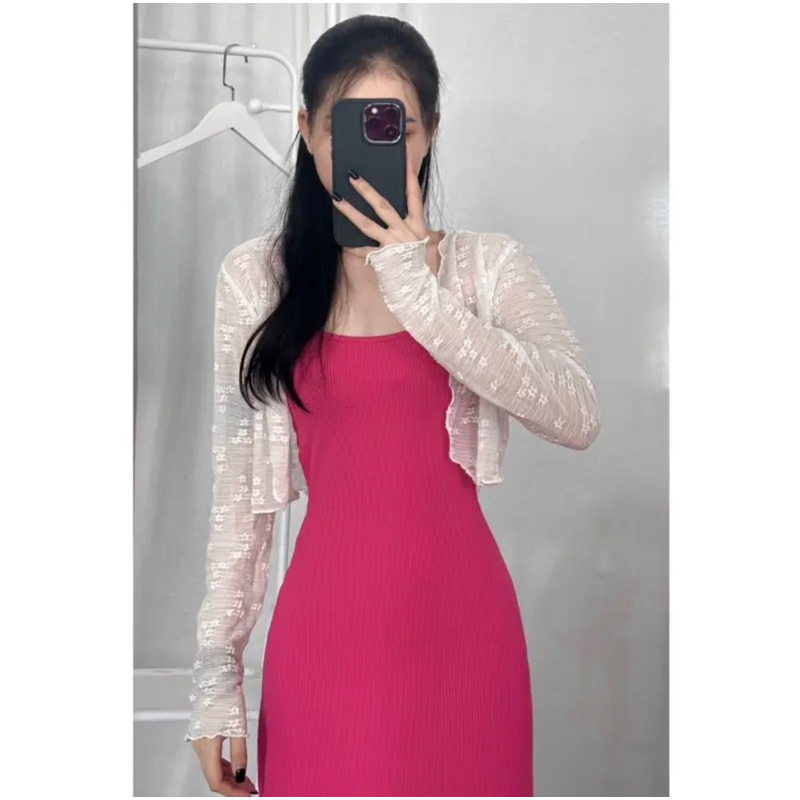 Áo Khoác Ren Hoa Lưới CHIYO.SG Phong Cách Nữ Tính A324