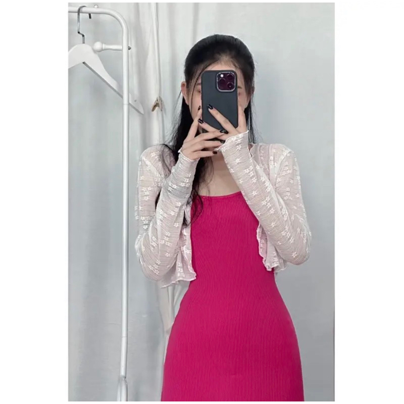 Áo Khoác Ren Hoa Lưới CHIYO.SG Phong Cách Nữ Tính A324