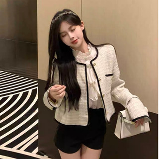 Áo dạ tiểu thư khoác ngoài phối màu sang chảnh, Dạ tweed dáng ngắn 2 lớp Deliz Studio