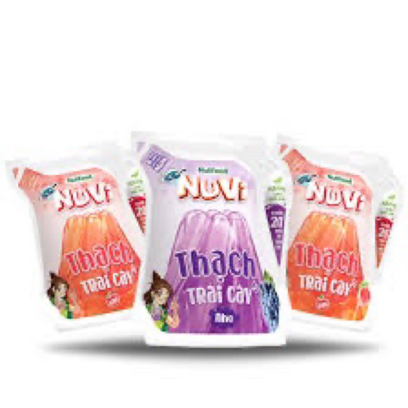 COMBO 3Thạch trái cây Nutifood Nuvi hương nho,đào túi 110ml