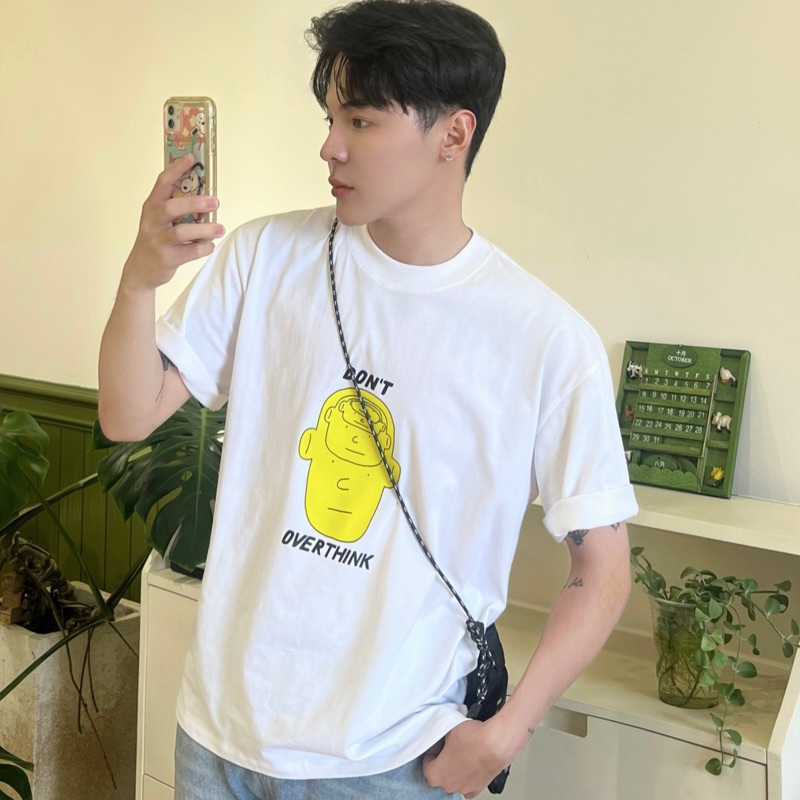 Áo thun DON’T OVERTHINK unisex cổ tròn form rộng 100% cotton