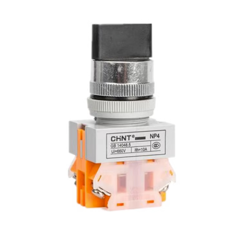 Công tắc xoay 2 vị trí, 3 vị trí cần ngắn Chint NP4-11X/3 Công tắc núm xoay tự khóa NO NC 22mm - 2 vị trí