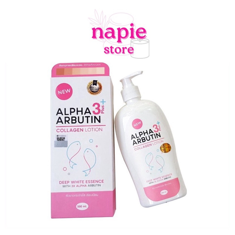 Sữa Dưỡng Thể Trắng Da Alpha Collagen Lotion 3+ Plus Thái Lan Dưỡng Trắng Mềm Mại 500ml