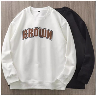 Áo Sweater BROWN Nam Nữ Unisex Form Rộng Hình In Nổi Cực Chất, Áo Nỉ Unisex Form Rộng Phong Cách Hàn Quốc