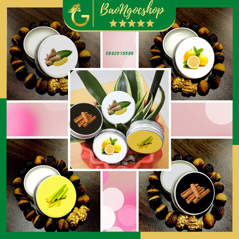 Cao xoa bóp thảo mộc đa năng loại 20g và 60g có đủ 4 hương Chanh, Sả, Gừng và Quế