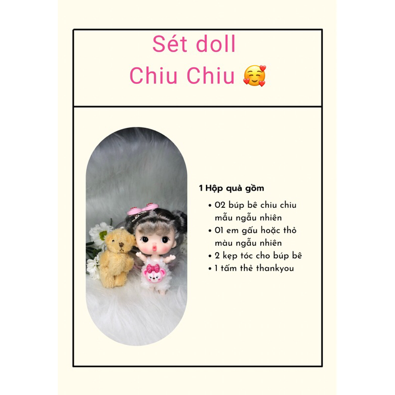 Set quà tặng Búp bê ob11 Chiu Chiu 9cm, quà tặng sinh nhật
