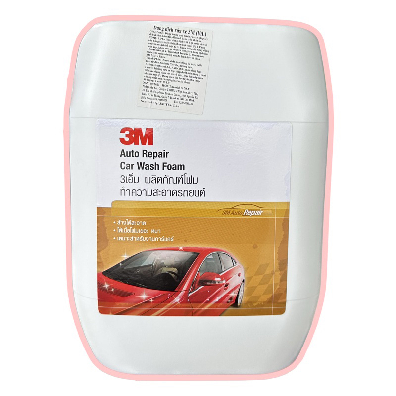 Xà bông rửa xe bọt tuyết, rửa xe máy, xe ô tô, nước rửa xe bọt tuyết 3M CAR WASH FOAM CAN 10L