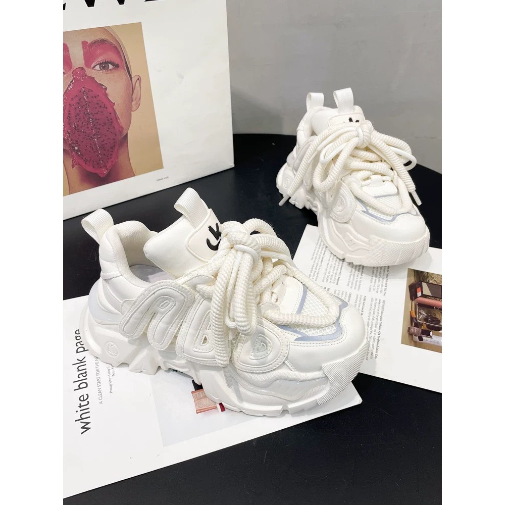 Giày nữ seaker dây to ABU đế cao 4.5cm dáng Eland'orr Mã 3087