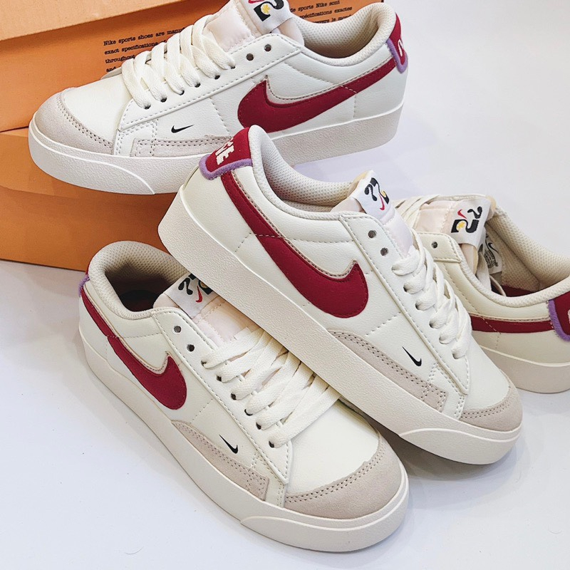 Giày Nike Blazer Mid 77 low Fitness Red nam nữ, giày thể thao Blazer trắng đỏ bản S.Cấp