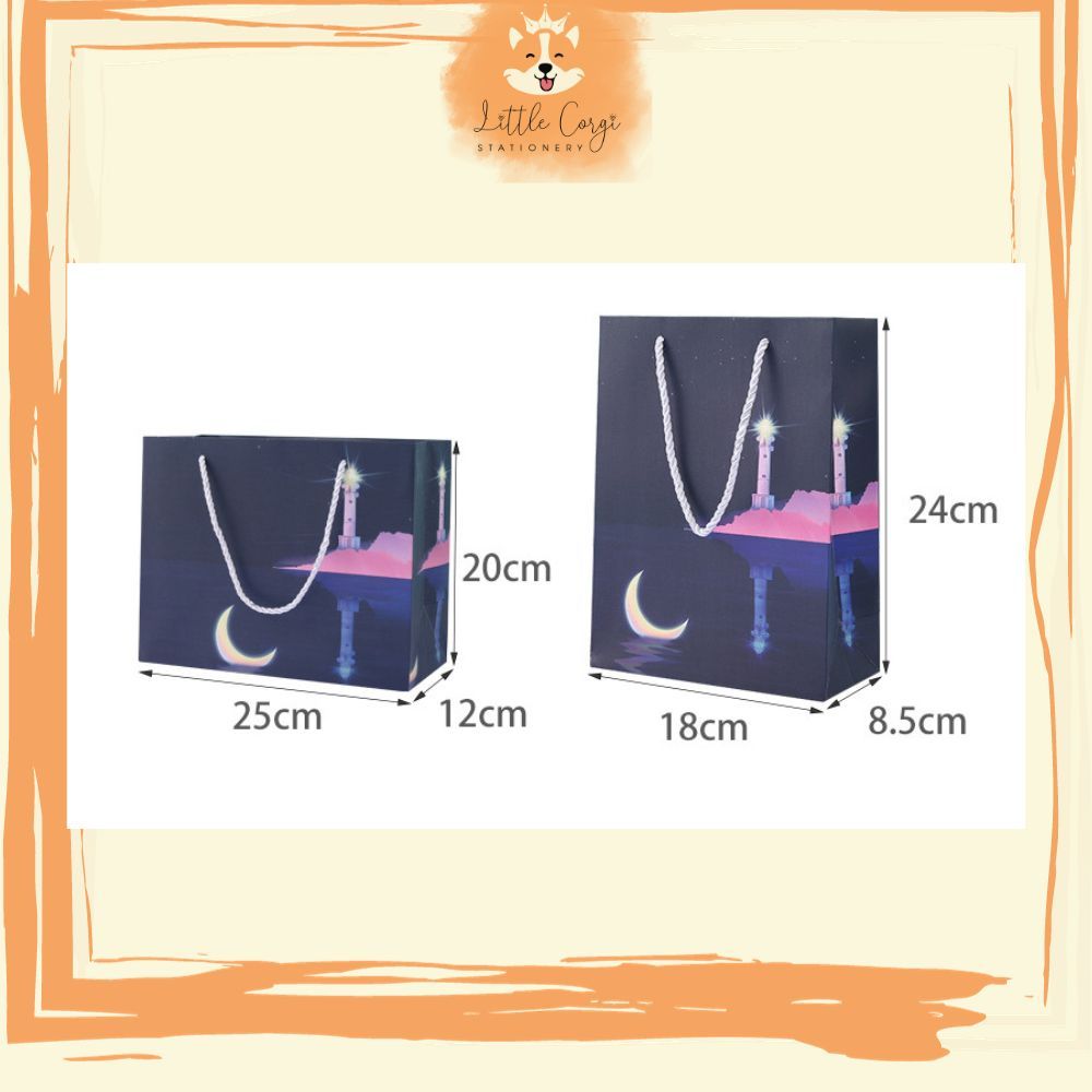 Túi quà tặng phong cảnh thiên nhiên - Túi quà giấy mẫu ngang mẫu dọc dễ thương