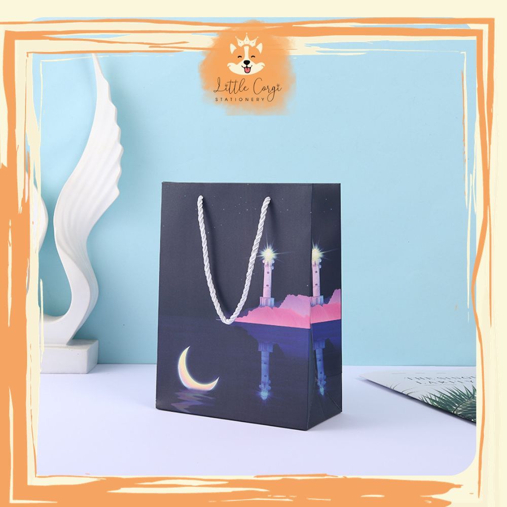 Túi quà tặng phong cảnh thiên nhiên - Túi quà giấy mẫu ngang mẫu dọc dễ thương