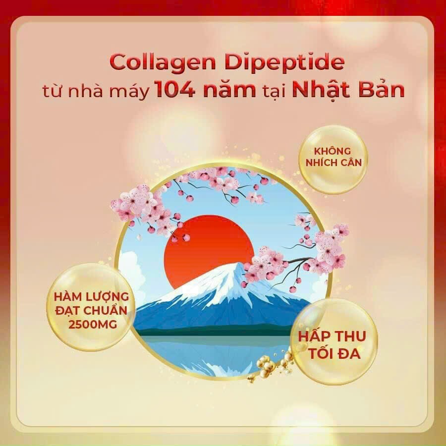 (Hộp 30 gói) Nước uống đẹp da Collagen Dipeptide Sắc Ngọc Khang