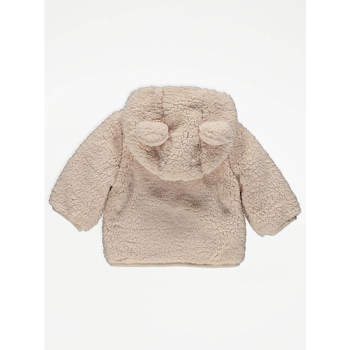 Áo khoác lông có mũ tai gấu be GEORGE