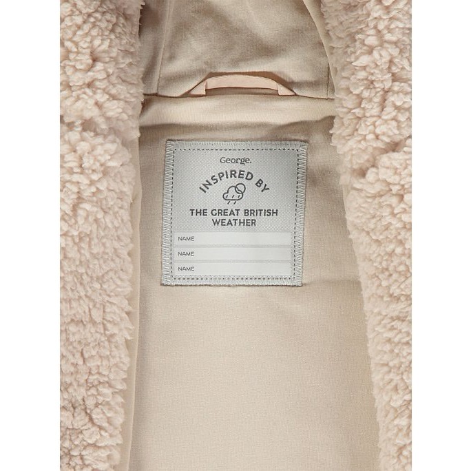 Áo khoác lông có mũ tai gấu be GEORGE