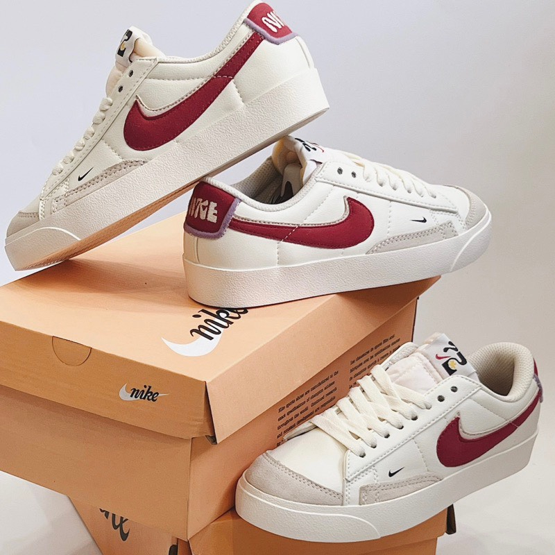 Giày Nike Blazer Mid 77 low Fitness Red nam nữ, giày thể thao Blazer trắng đỏ bản S.Cấp