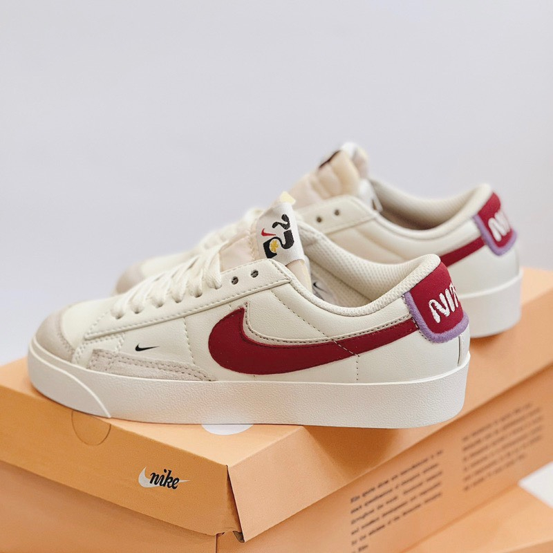 Giày Nike Blazer Mid 77 low Fitness Red nam nữ, giày thể thao Blazer trắng đỏ bản S.Cấp