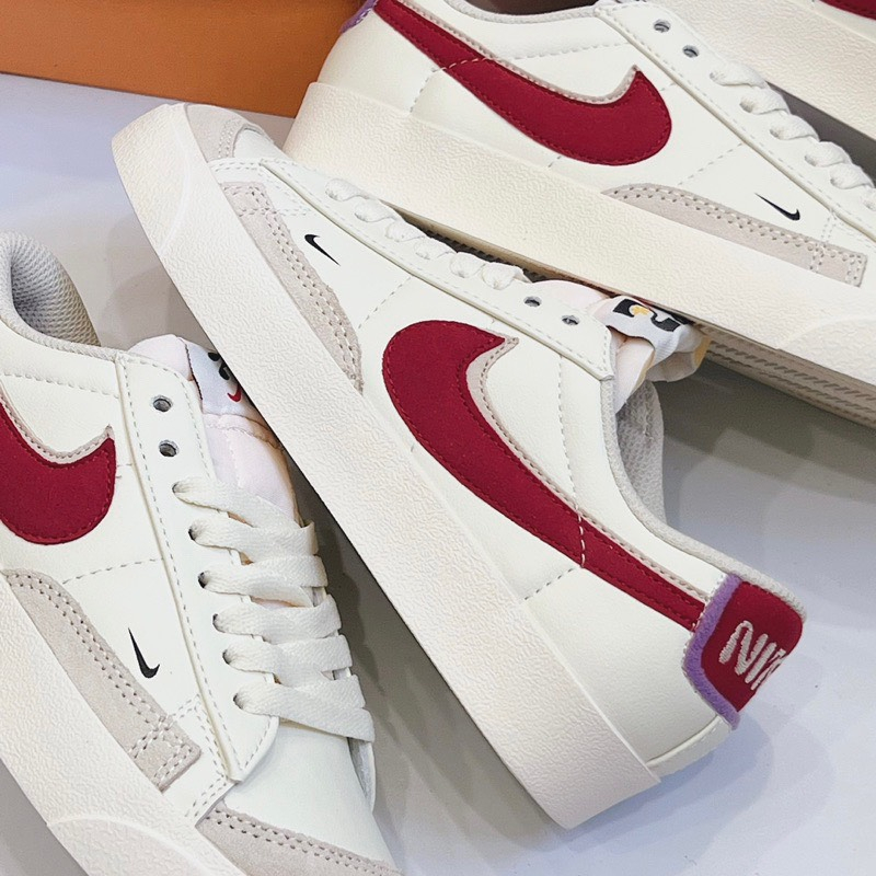 Giày Nike Blazer Mid 77 low Fitness Red nam nữ, giày thể thao Blazer trắng đỏ bản S.Cấp