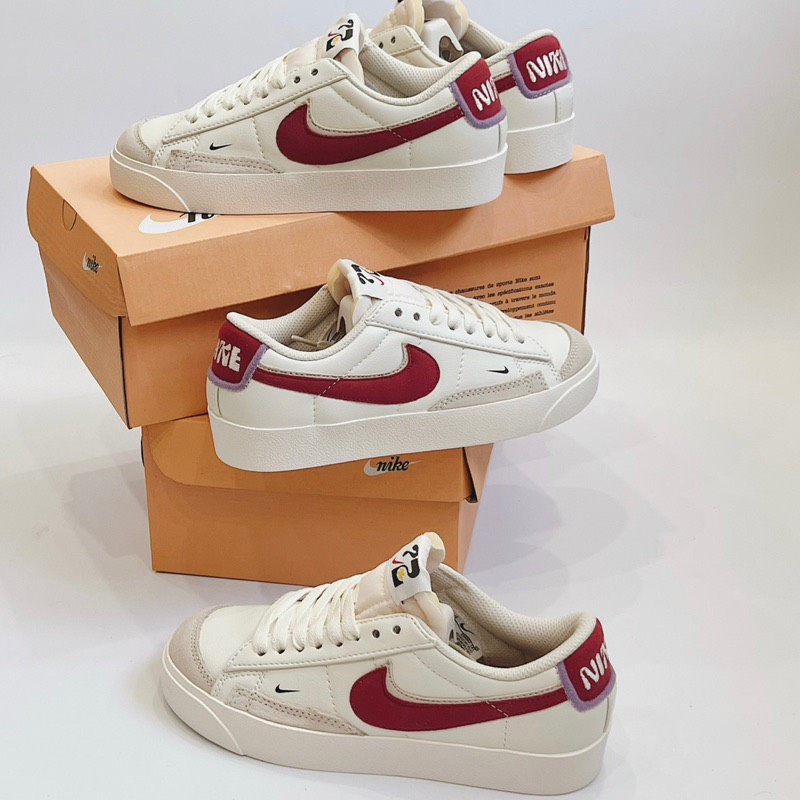 Giày Nike Blazer Mid 77 low Fitness Red nam nữ, giày thể thao Blazer trắng đỏ bản S.Cấp