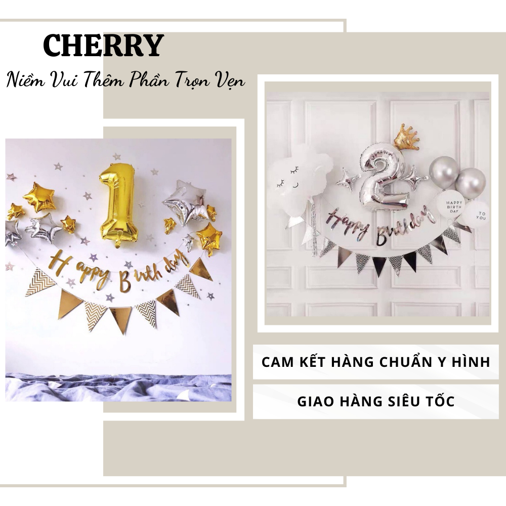set bóng trang trí sinh nhật đơn giản cho bé, món quà ý nghĩa cho các bé CHERRY2008
