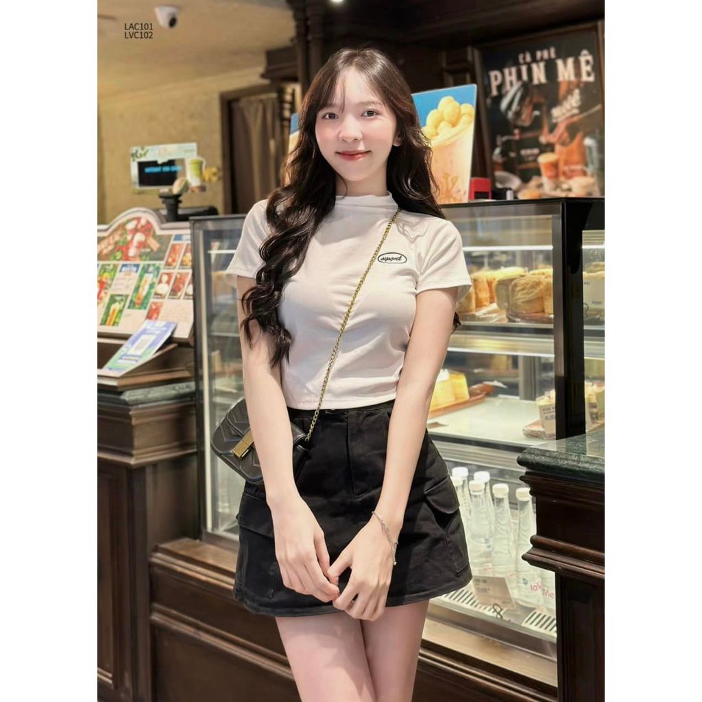 Áo borip nhún eo cổ cao phong cách năng động CHIBEST LAC101