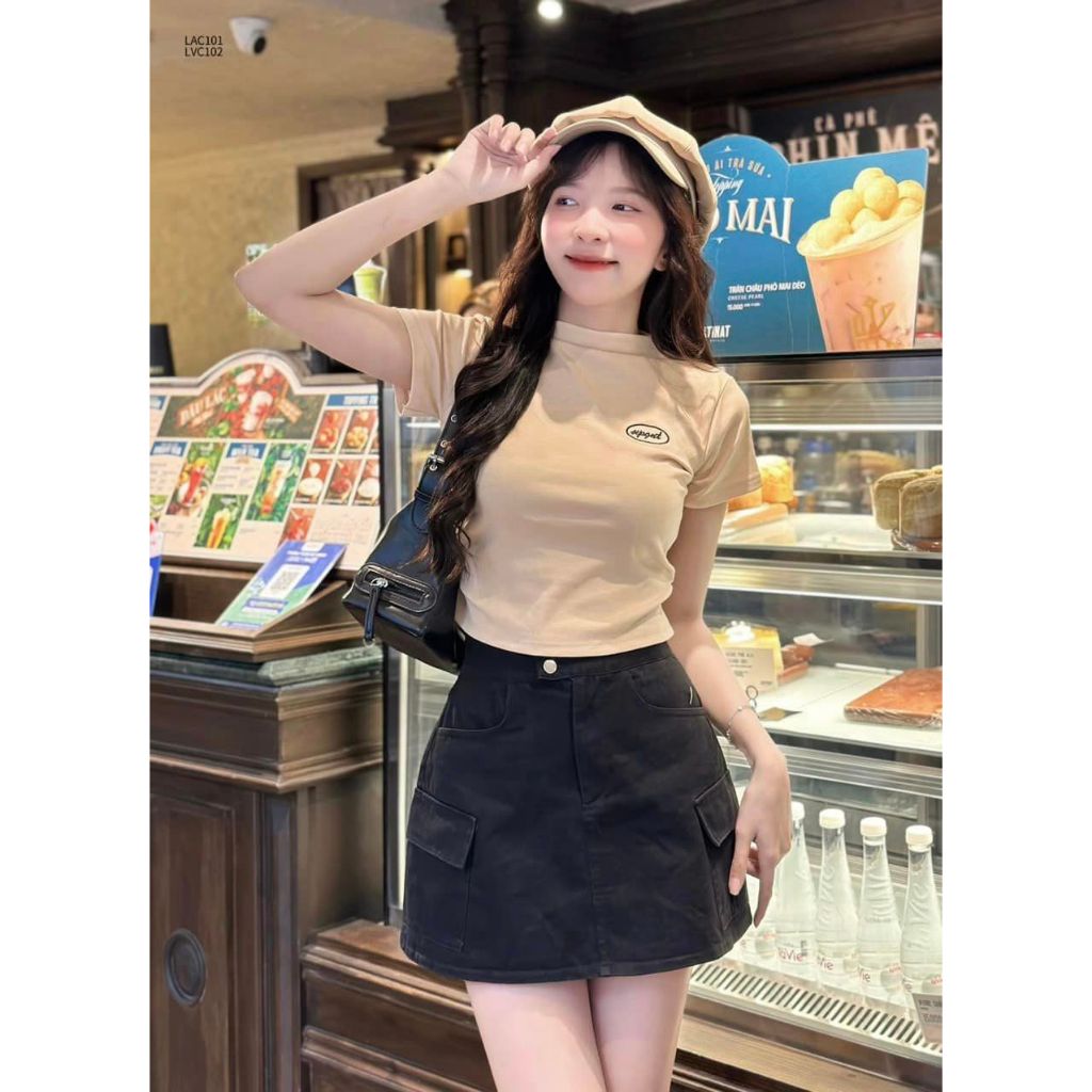 Áo borip nhún eo cổ cao phong cách năng động CHIBEST LAC101