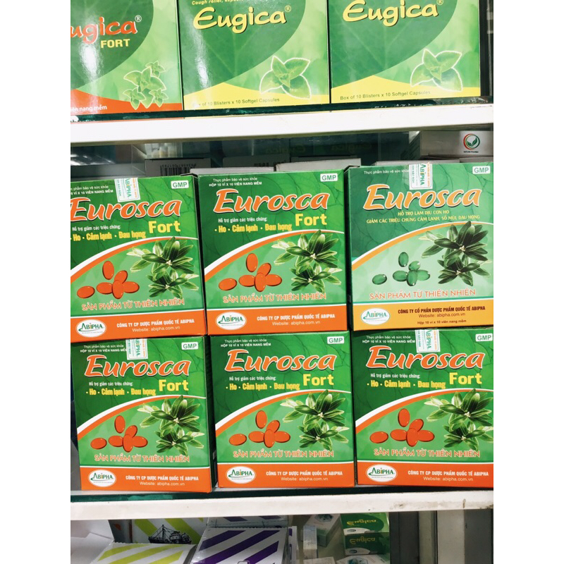 Tpbvsk EUGICA viên uống  Eurosca xanh và đỏ.