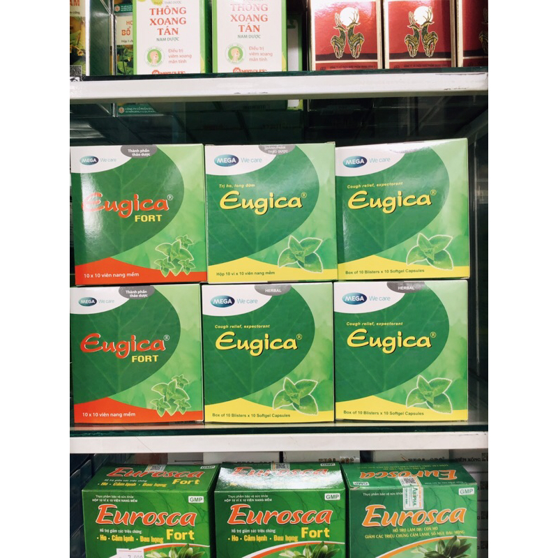 Tpbvsk EUGICA viên uống  Eurosca xanh và đỏ.
