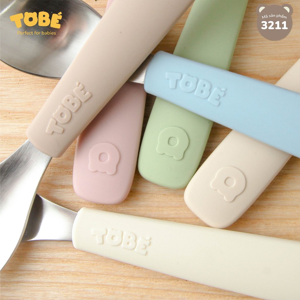 Set 3 thìa ăn dặm eco silicon mềm an toàn Thiết kế bo tròn với đầu muỗng chuyên dụng cho bé lunakidsbaby