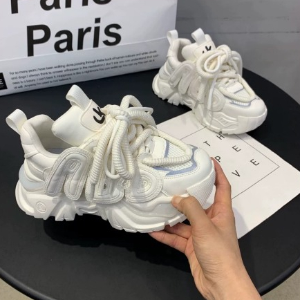 Giày nữ seaker dây to ABU đế cao 4.5cm dáng Eland'orr Mã 3087