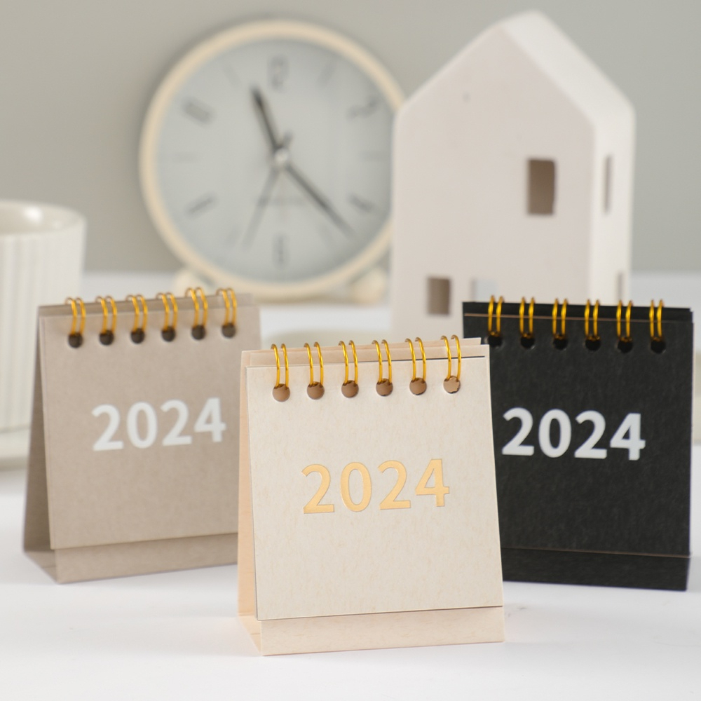 Lịch để bàn mini 2024 màu pastel size nhỏ 6x6cm dùng decor bàn làm việc bắt đầu từ tháng 10/2023 đến 12/2024 - VP037