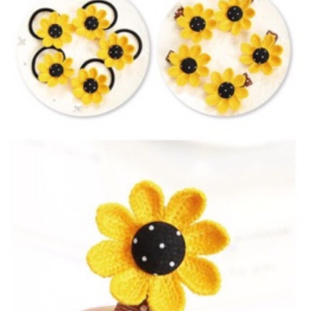 Kẹp/buộc tóc hoa hướng dương vải