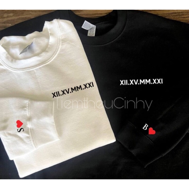 Áo Sweater Thêu Theo Yêu Cầu , Áo Sweater đôi Nam Nữ