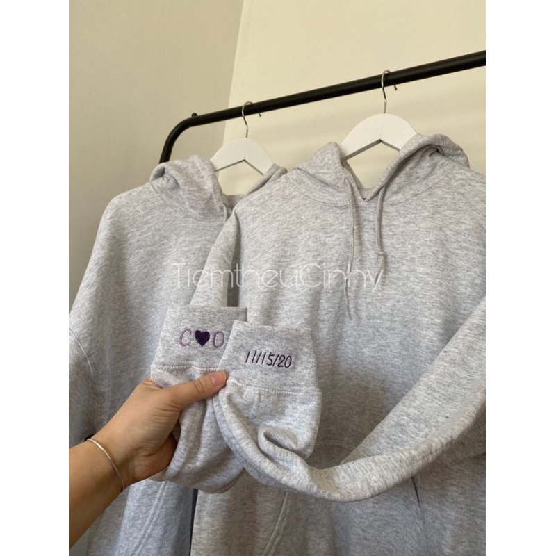 Áo Hoddie Thêu Theo Yêu Cầu , Áo Hoddie đôi Nam Nữ