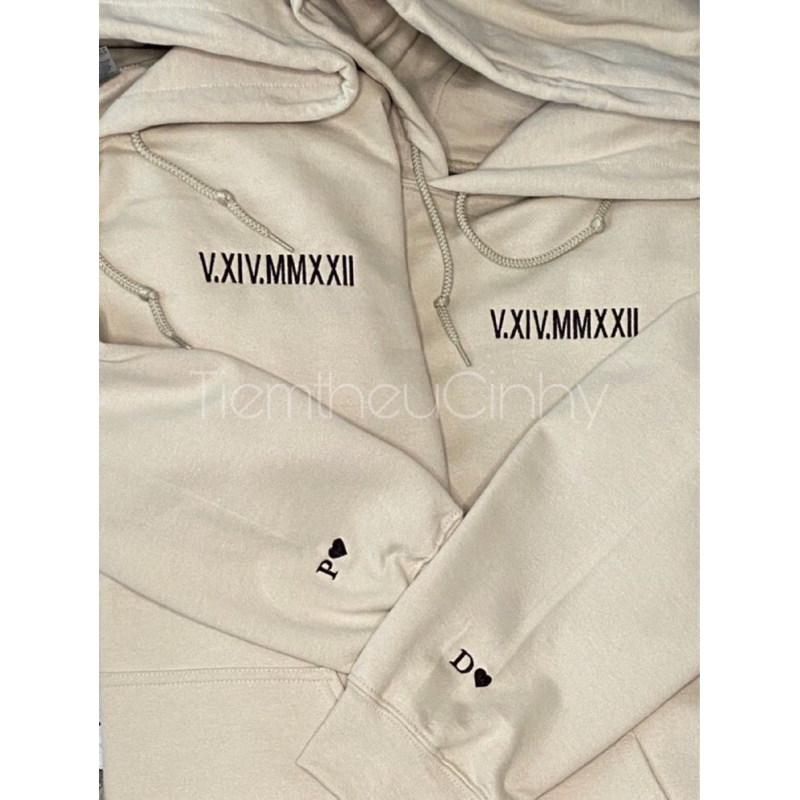 Áo Hoddie Thêu Theo Yêu Cầu , Áo Hoddie đôi Nam Nữ