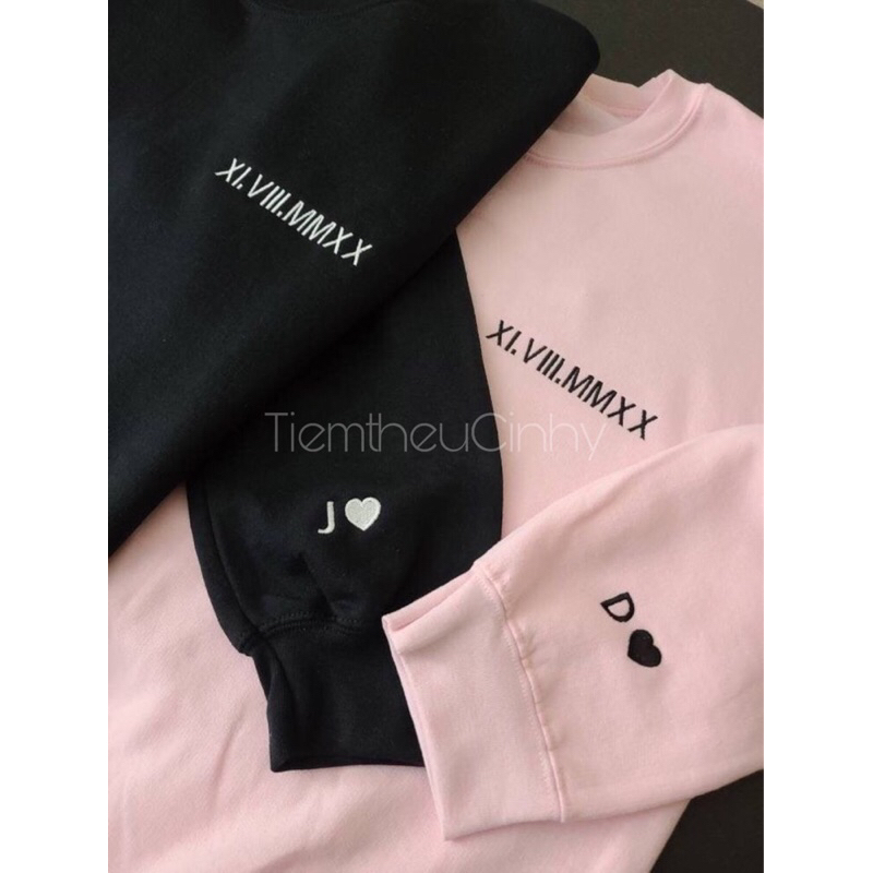Áo Sweater Thêu Theo Yêu Cầu , Áo Sweater đôi Nam Nữ