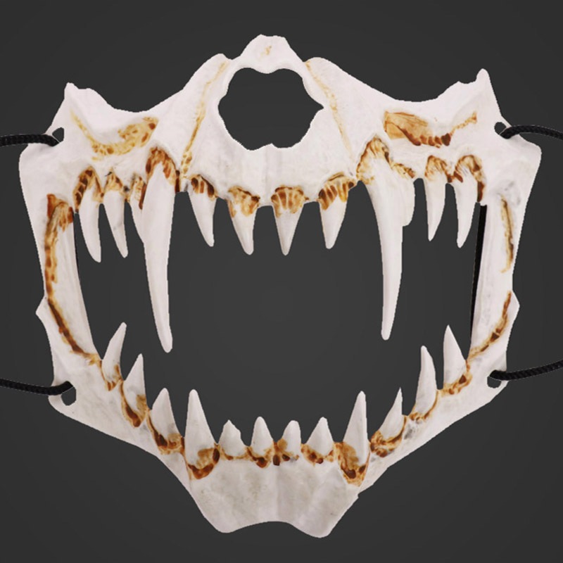 Mặt nạ nhựa xương thú hoá trang Halloween kiểu Motal Kombat độc lạ