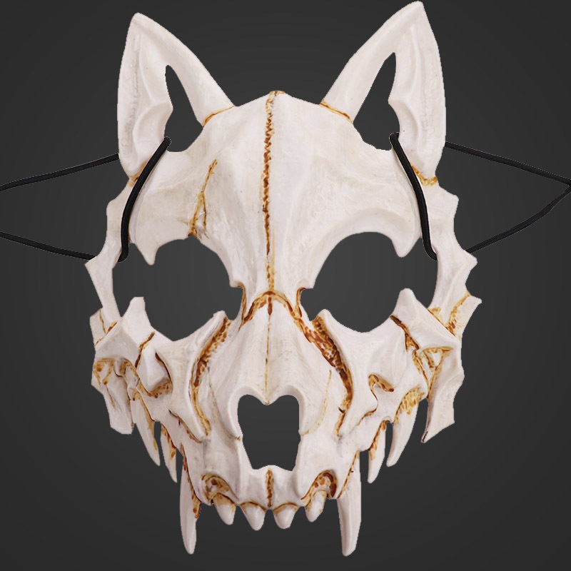 Mặt nạ nhựa xương thú hoá trang Halloween kiểu Motal Kombat độc lạ