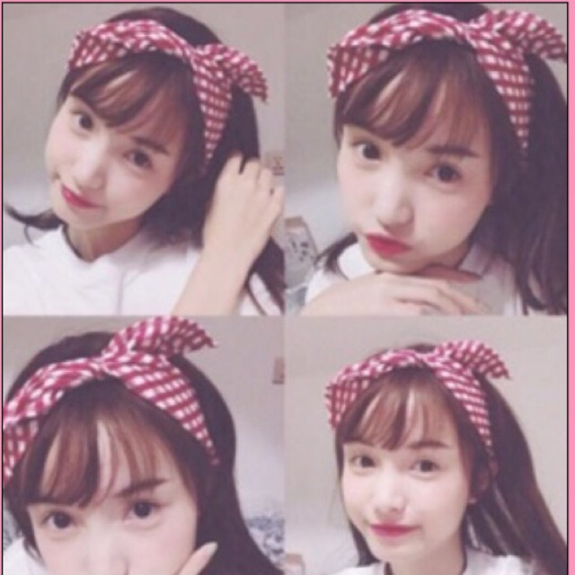 🌸Băng đô kẻ cute