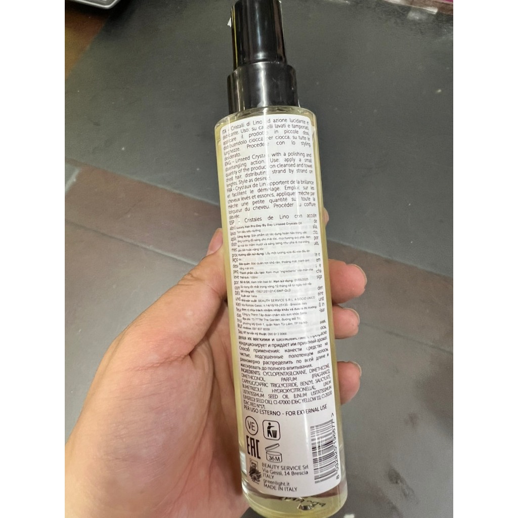 Tinh Dầu Dưỡng Tóc Luxury Hair Pro Day By Day Linseed Crystals Oil 100ml