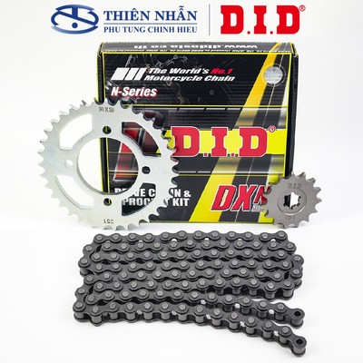 Nhông sên dĩa DID xe Sirius (sên 9 ly) 428DXN-100L, 15T-35T